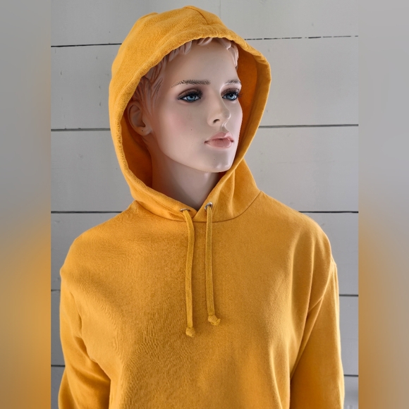 H&M Divided Cropped Drawstring Hoodie  Mustard Yellow  Women's Size  S - Picture 2 of 8